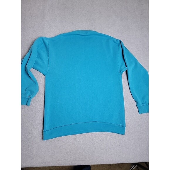 VTG NBA Charlotte Hornets Sweater Sweatshirt Mens L Blue Basketball Crewneck 90s - Picture 13 of 16